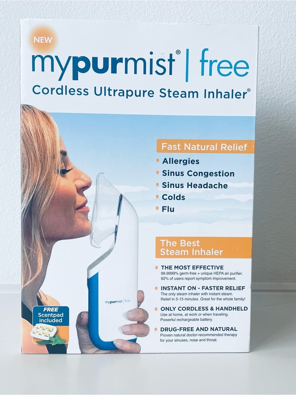 MyPurMist Free Cordless Ultrapure Steam Inhaler + Accessories– NEW